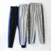 high waist stitching leopard print elastic waist drawstring pants  NSAM10790