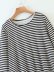 striped irregular round neck T-shirt top  NSAM10807