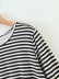 striped irregular round neck T-shirt top  NSAM10807