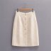 tweed pearl metal buckle high waist skirt NSAM10851