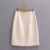 tweed pearl metal buckle high waist skirt NSAM10851