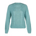 autumn and winter round neck jacquard solid color sweater  NSLK10884