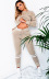 new solid color striped long-sleeved knitted top suit NSLK10896