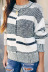 loose black and white striped sweater NSLK10915