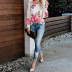 loose fashion floral pattern ladies shirt   NSSI10922
