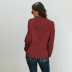 autumn ruffled long-sleeved v-neck top  NSSI10999
