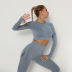 seamless high-stretch folds quick-drying long-sleeved fitness top NSNS11001