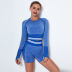 seamless striped stretch long-sleeved yoga suit  NSNS11045