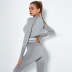 tight quick-drying breathable hollow seamless long sleeves fitness tops NSNS11049