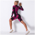 seamless striped long-sleeved shorts yoga suit  NSNS11056