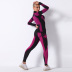 Seamless Knitted Striped Long Sleeve Sweat Absorbing Yoga Set NSNS11058