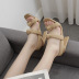 square toe knotted thick high heel large size sandals  NSCA11190