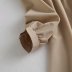 female khaki stitching fake two-piece puff sleeve long dress  NSAM6337