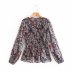 wholesale autumn shirt loose design printed pleated blouse NSAM6349