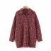 Al por mayor nueva chaqueta de camisa a cuadros de lana suelta para mujer NSAM6371