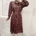 Autumn Printed Shirt Style Long Sleeve Dress  NSAM6375
