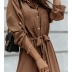 fall/winter hot style solid color collar and sleeves buttoned waist belt shirt dress  NSYD6379