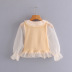 wholesale early autumn new arrival doll neck mesh stitching knitted top  NSAM6415