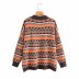 wholesale ethnic jacquard round neck sweater women loose lazy knit top NSAM6442