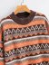 wholesale ethnic jacquard round neck sweater women loose lazy knit top NSAM6442