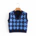 wholesale women s new diamond check knitted vest NSAM6450