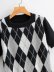 wholesale autumn college style retro diamond plaid pullover short-sleeved knit sweater NSAM6452