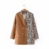 wholesale women s new leopard print color matching double-breasted blazer NSAM6465