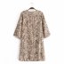 cotton leopard print back invisible zipper dress  NSAM11247