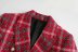 red plaid double row metal button suit jacket  NSAM11252