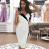sexy wrapped chest mid-length evening dress NSYI11270