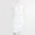 White sleeveless lace sexy party dress  NSYI11285