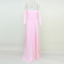 Slit Off-the-shoulder Solid Color Dinner Dress NSYI11296