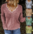 new casual solid color wave neck knit sweater  NSLK11309
