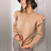 new solid color ruffled sweater NSLK11311
