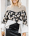 loose multicolor stitching knit sweater  NSLK11320