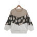 loose multicolor stitching knit sweater  NSLK11320