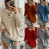 women s new pure color simple long-sleeved sweater  NSLK11326