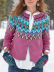 women s new solid color printed sweater  NSLK11334