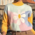 round neck multicolor stitching sweater NSLK11340