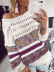 women s new printed round neck sweater NSLK11354