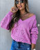 new casual loose solid color chain link knit sweater  NSLK11358