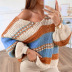 casual loose solid color printed sweater  NSLK11363