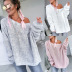 new casual loose solid color long-sleeved sweater  NSLK11369