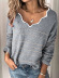 women s new pure color lace knit sweater  NSLK11383