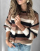 new striped stitching long-sleeved sweater  NSLK11385