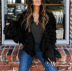 new women s casual loose knit solid color fringed cardigan NSLK11390