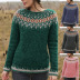 new casual solid color printed knit sweater NSLK11392