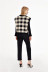 contrast color plaid V-neck sweater vest NSLD11437