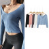 V-neck solid color knit stretch slim sweater  NSLD11448