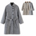 fashion breasted high-waisted woolen coat  NSLD11547